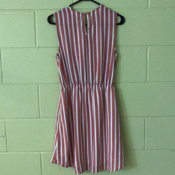 Pink, white and black striped Monteau dress - Picture 2 of 4